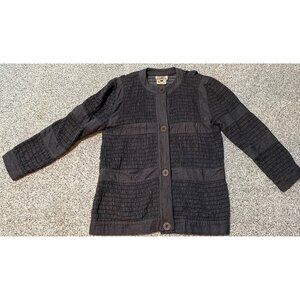 Vintage Gene Ewing Jacket Women Black Wrinkled Sunwash Coat Bis Bis Size LARGE